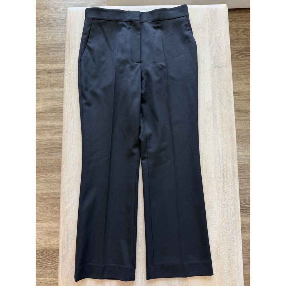 St John Wool Pleated Trousers Straight Leg Black Size 8
